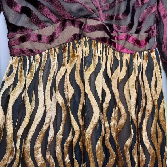 Vintage Ruben Panis| Jewel Tone Velvet Ombre Cocktail Dress - Picture 7 of 9